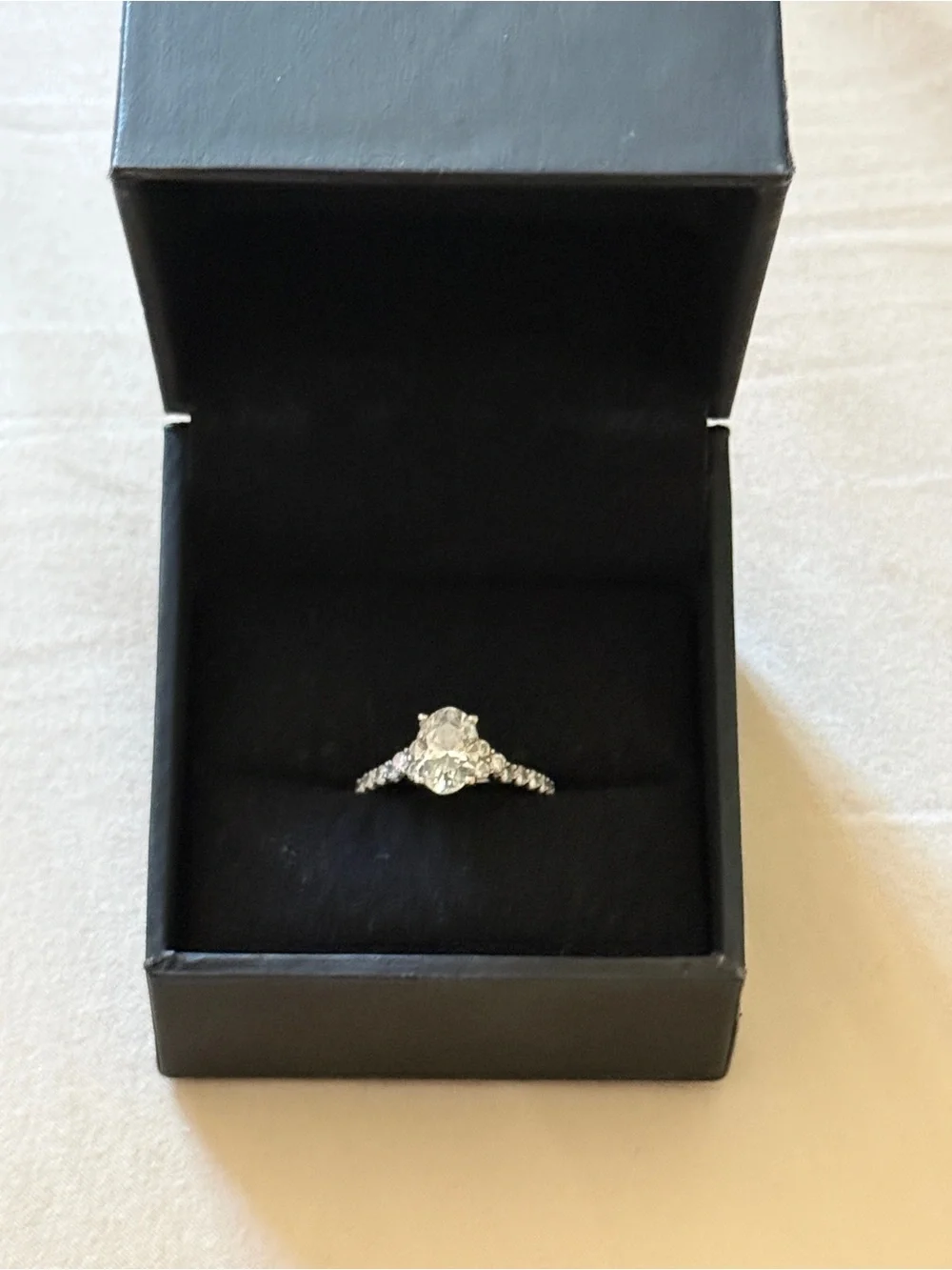 Classic White Diamond Halo Engagement Ring in Silver-Tone (14k white gold)
